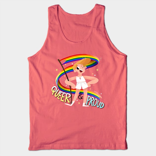 Queer & Proud - L heart Tank Top by Gummy Illustrations